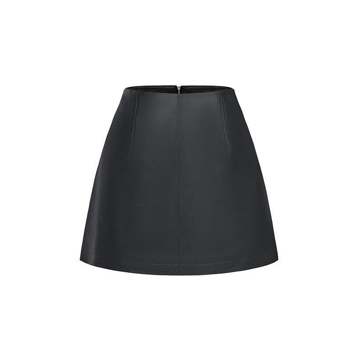 Colette A-line Back Zipper Leather Mini Skirt