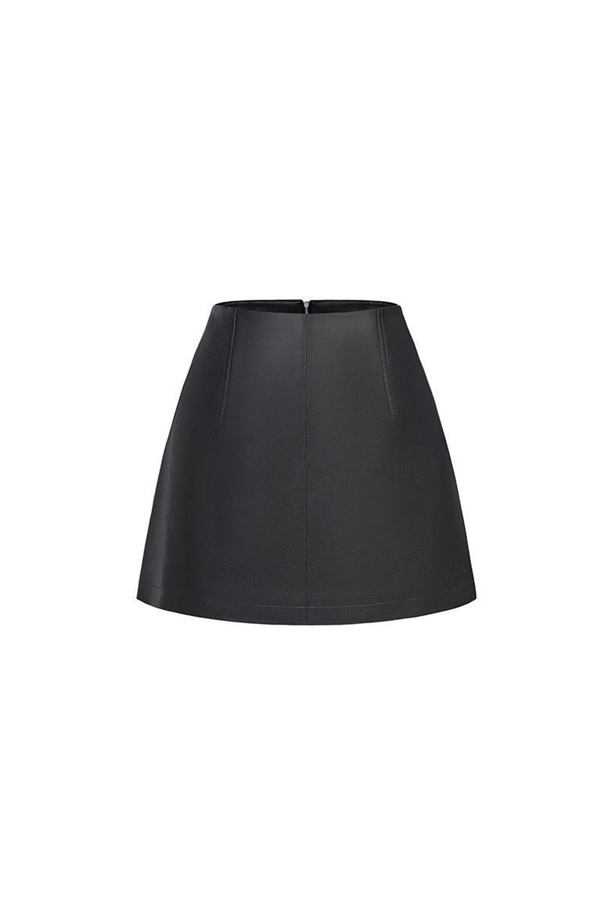 Colette A-line Back Zipper Leather Mini Skirt