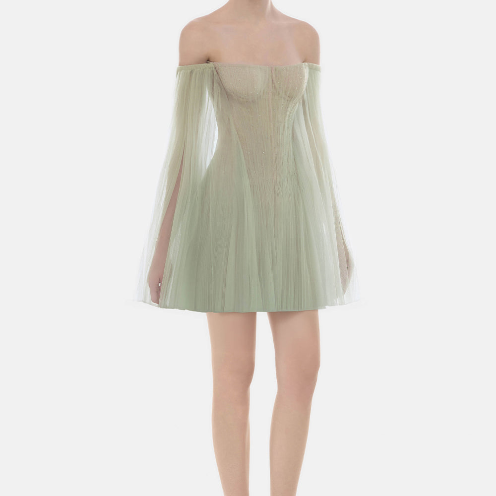 Isla Cape Sleeve Mini Dress