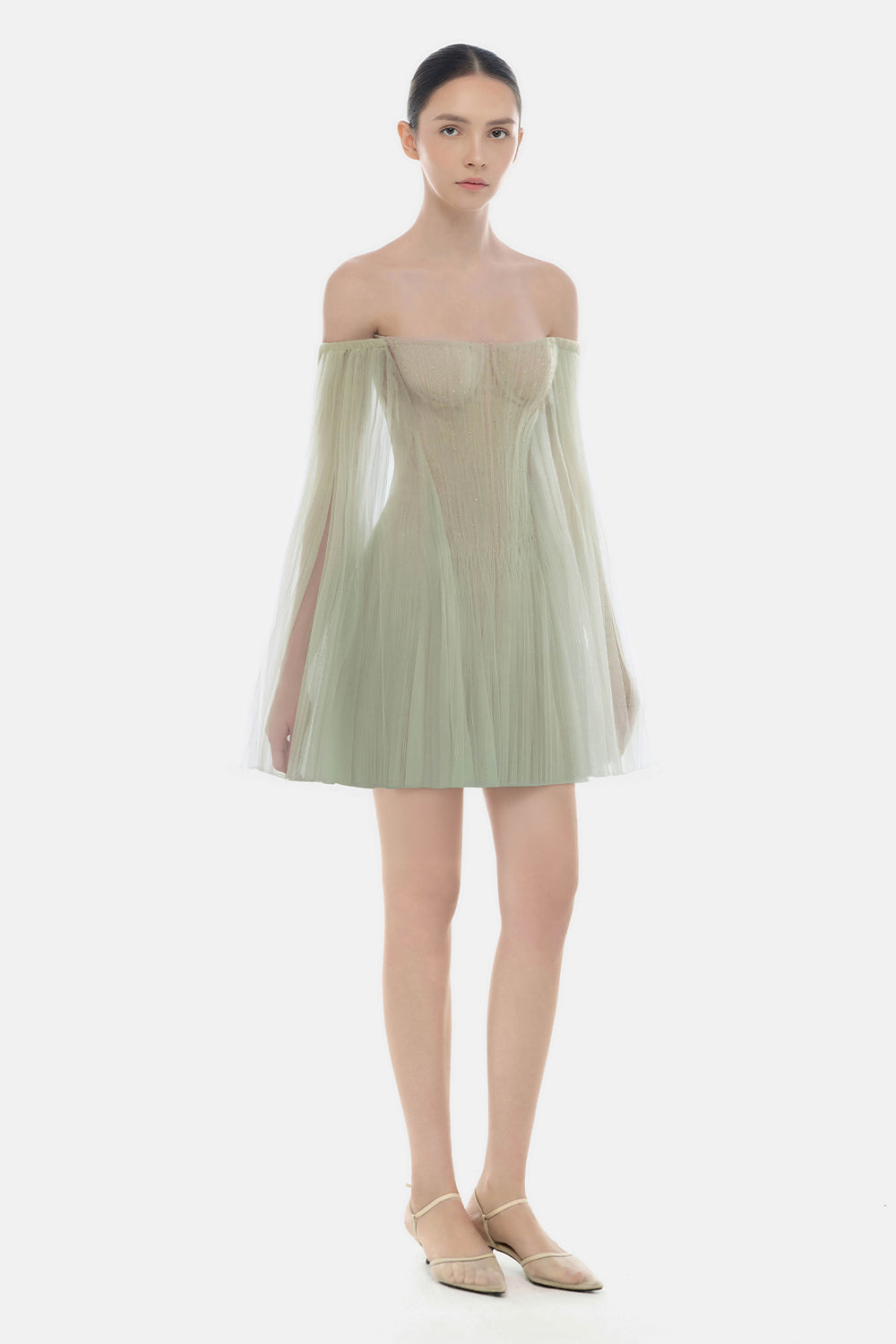 Isla Cape Sleeve Mini Dress