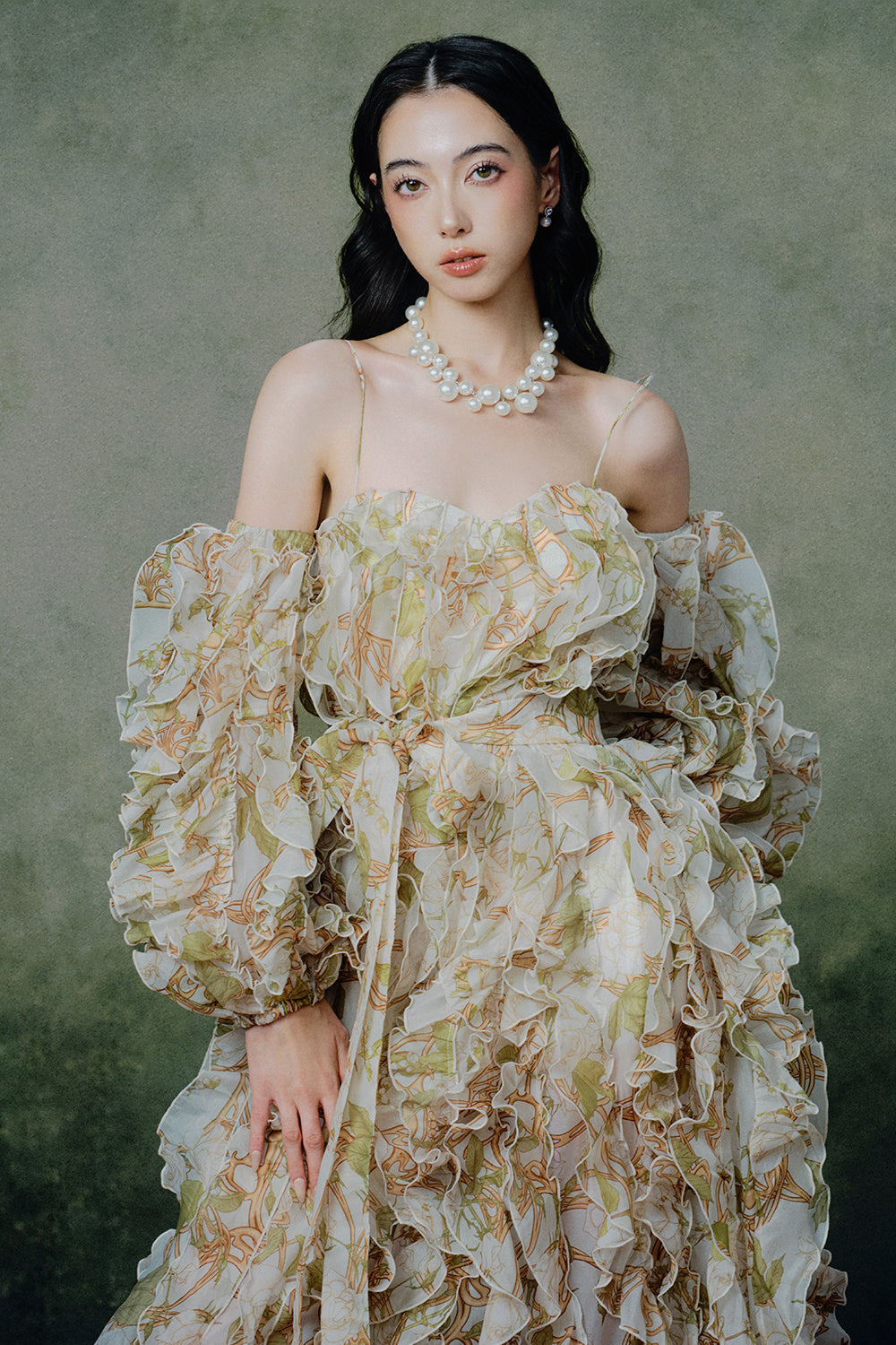 Ambré Ruffle Maxi Dress