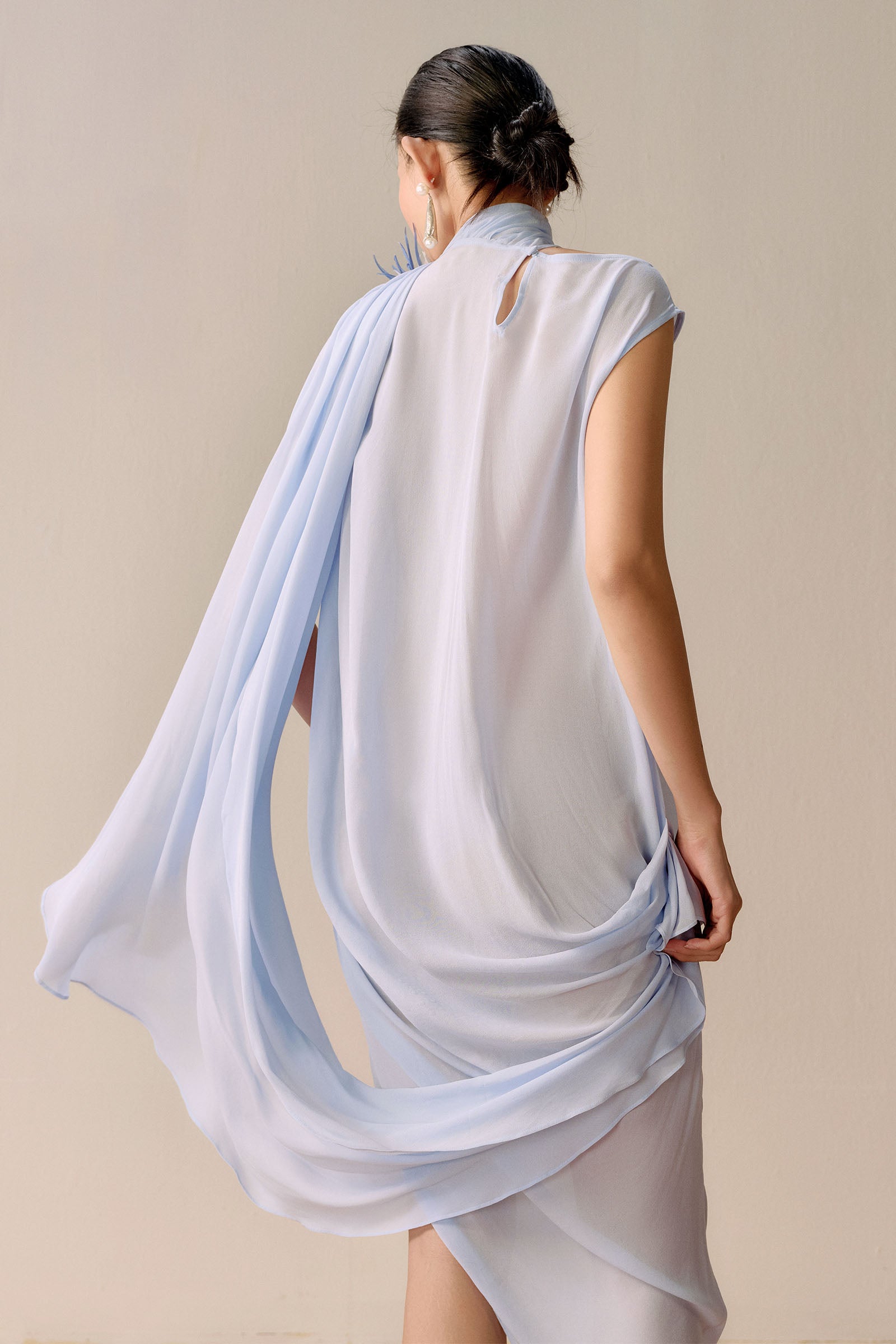 Selene Cape Sleeve Maxi Dress