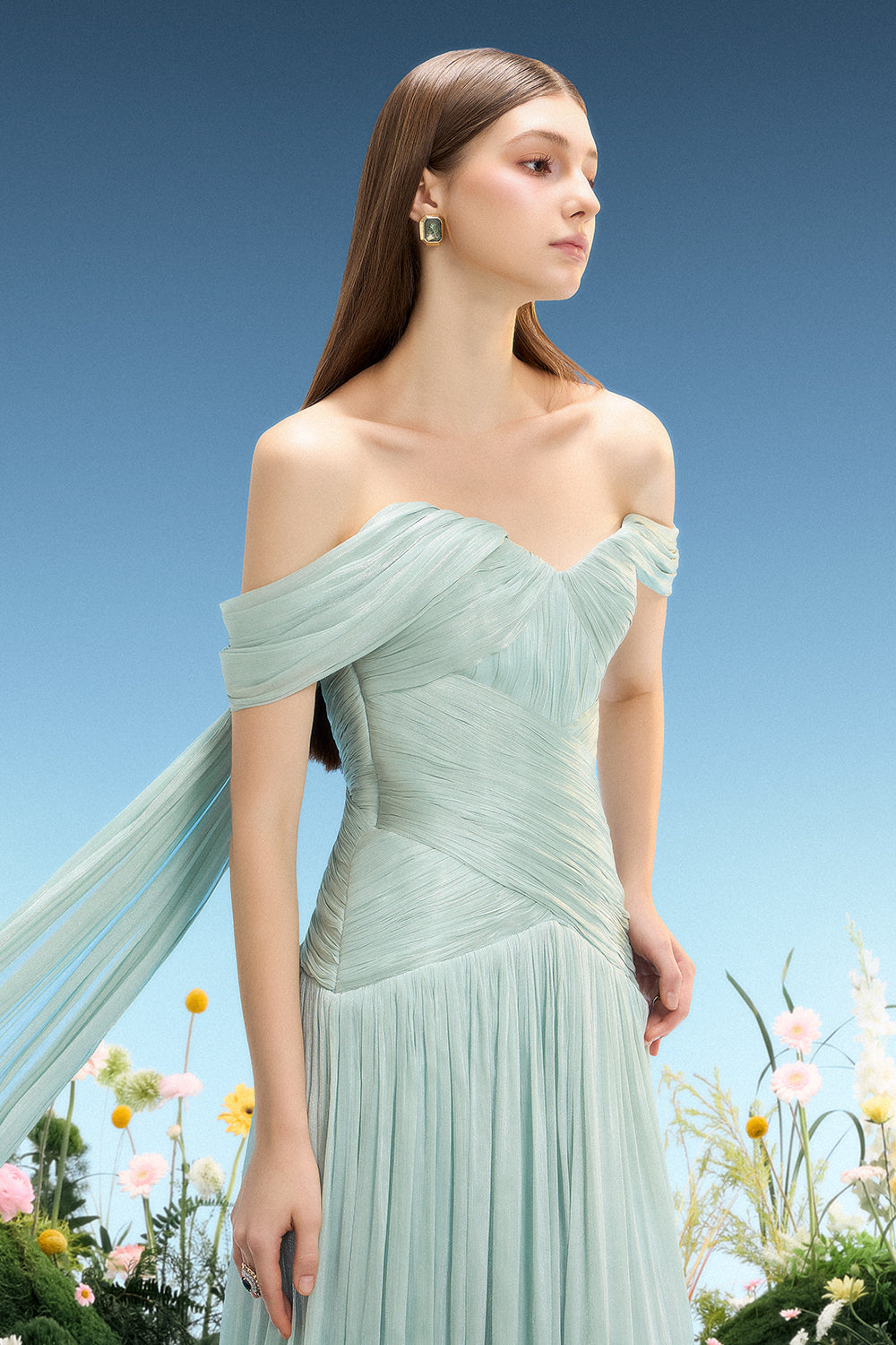 Morgane Off-Shoulder Maxi Dress – MEAN BLVD