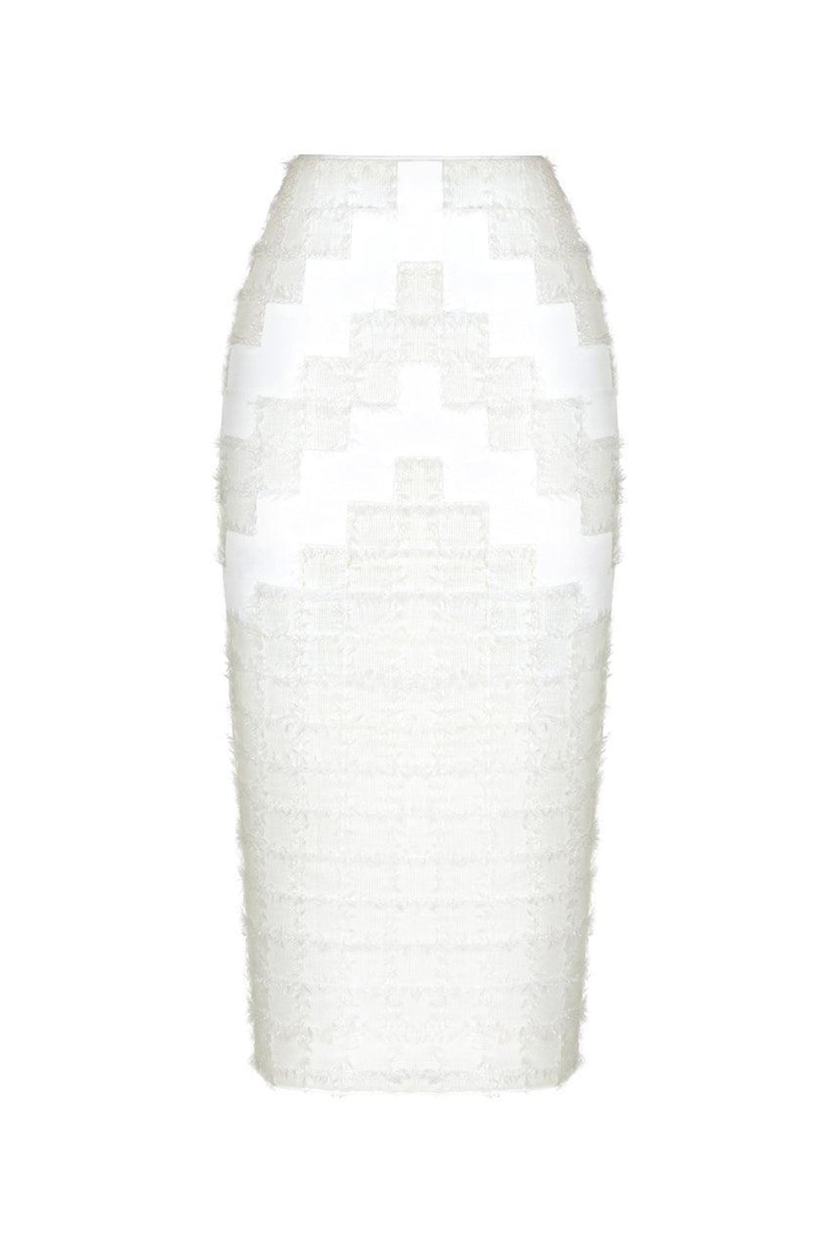 Lavinia Straight Fringed Tweed Midi Skirt