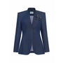 Elara A-line Square Shoulder Denim Blazer