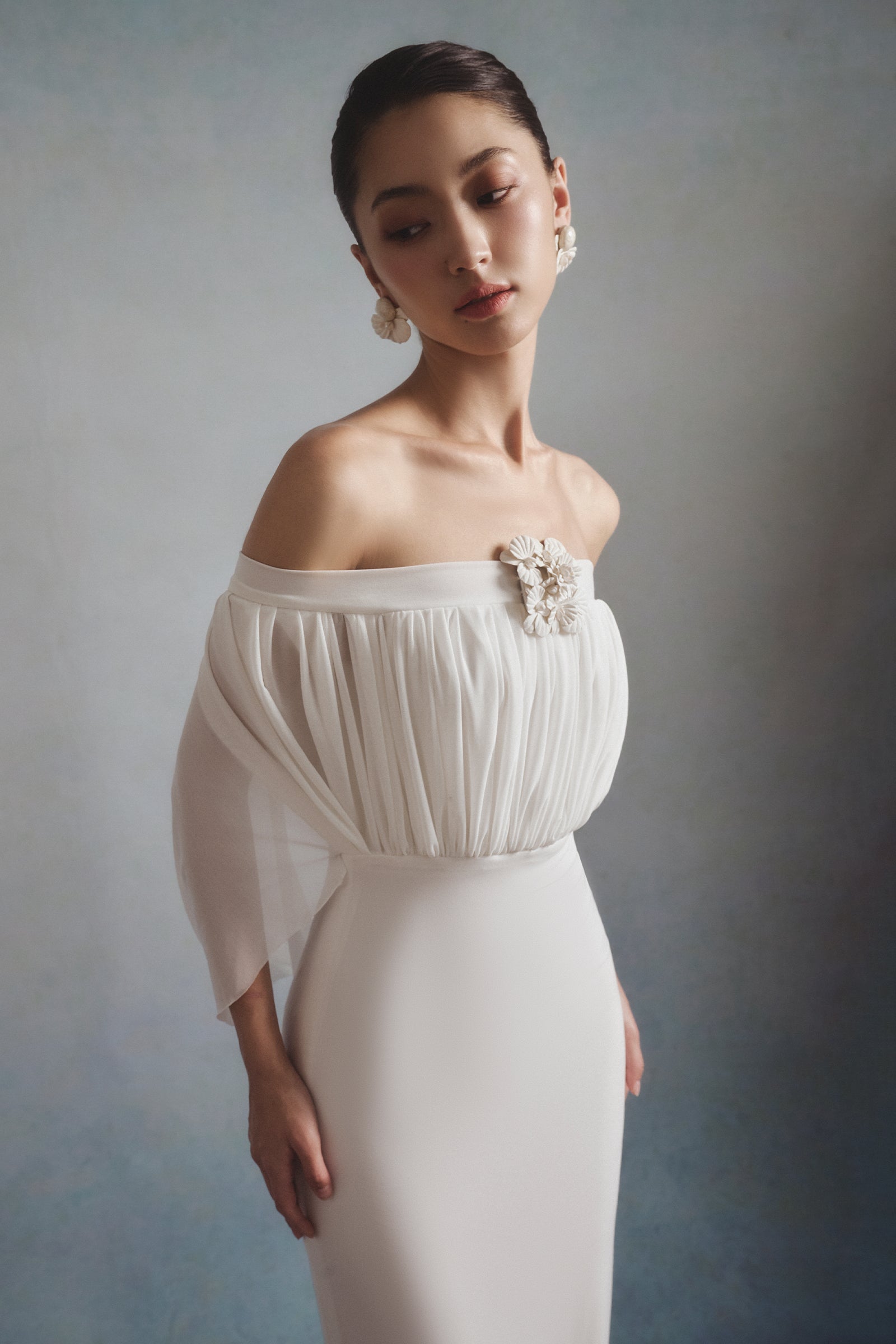 Brume Cape Sleeve Midi Dress
