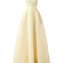 Cline Strapless Stone Organza Floor Length Dress