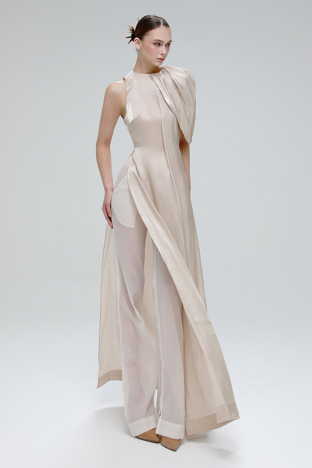 Morning Dew Draped Ao Dai Set