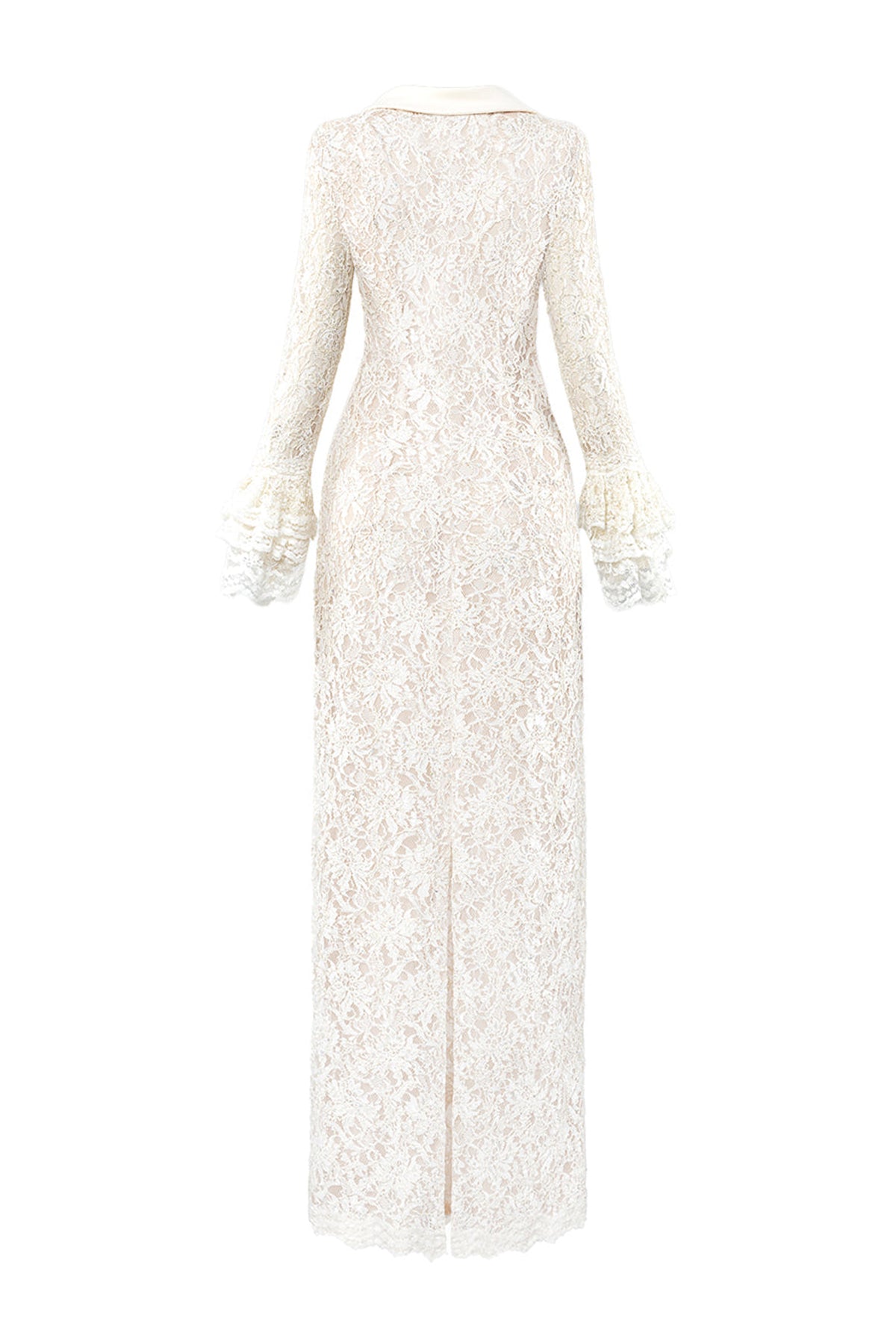 Callie Sheath Poet Sleeved Lace Maxi Dress