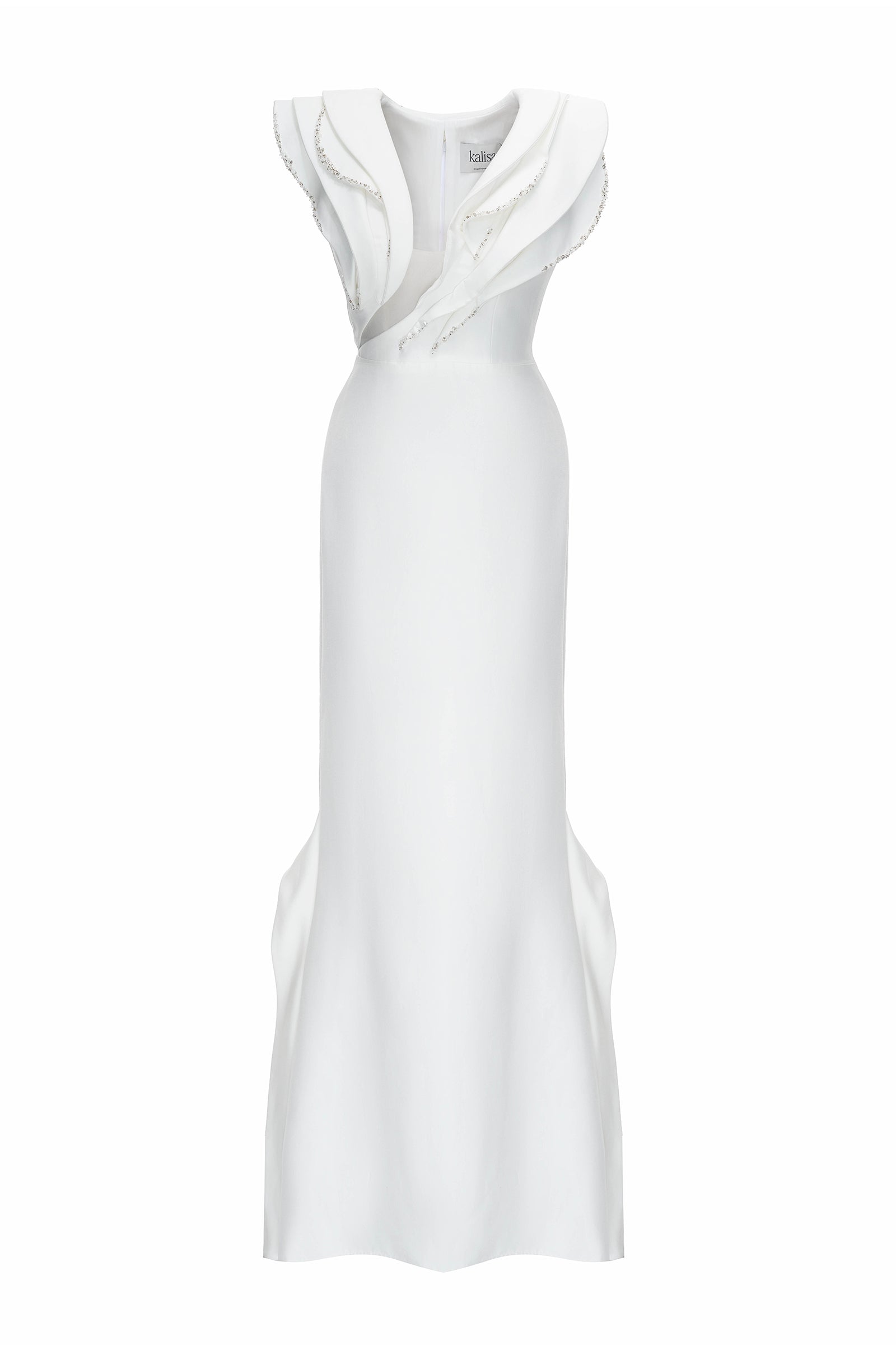 Celeste Couture Bridal Crystal Gown With Tiered Accents