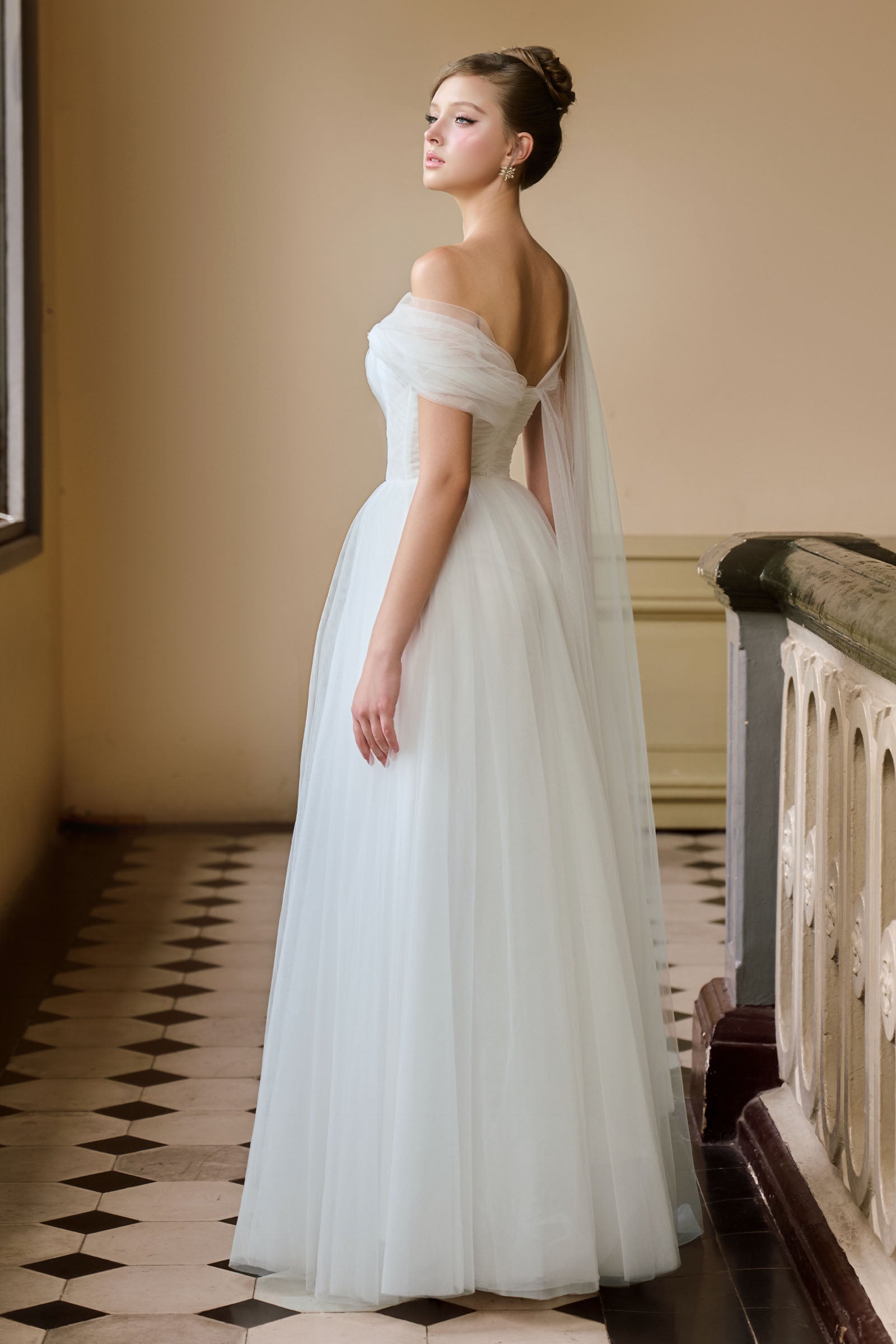 Margaret Asymmetric Neck Maxi Dress