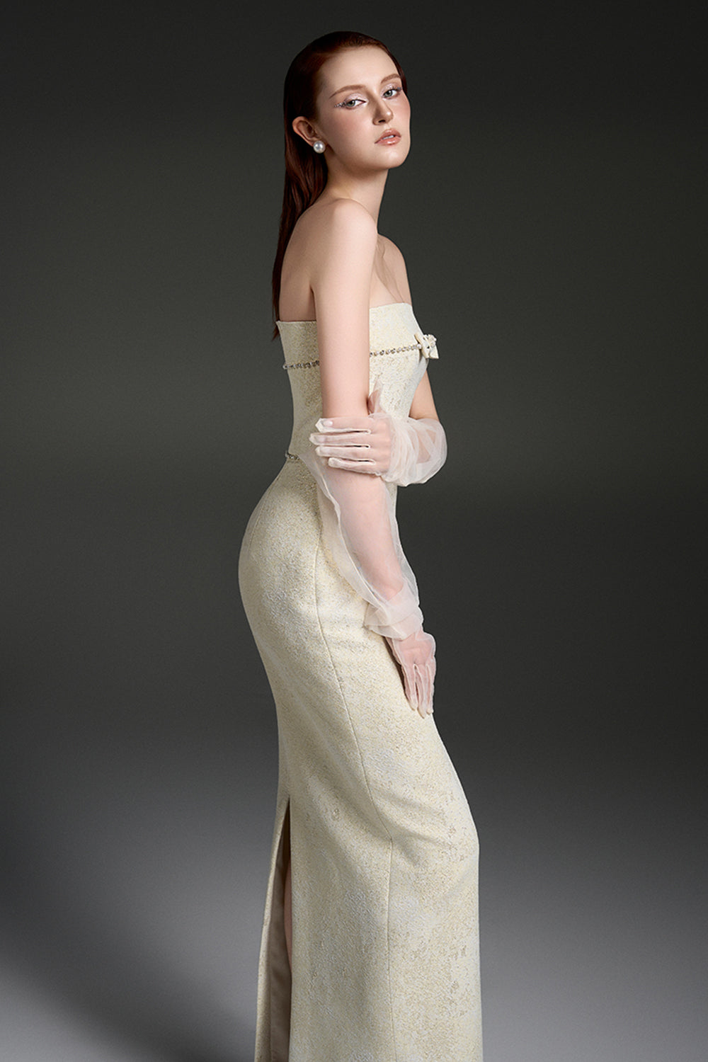 Perlavyn Brocade Maxi Dress