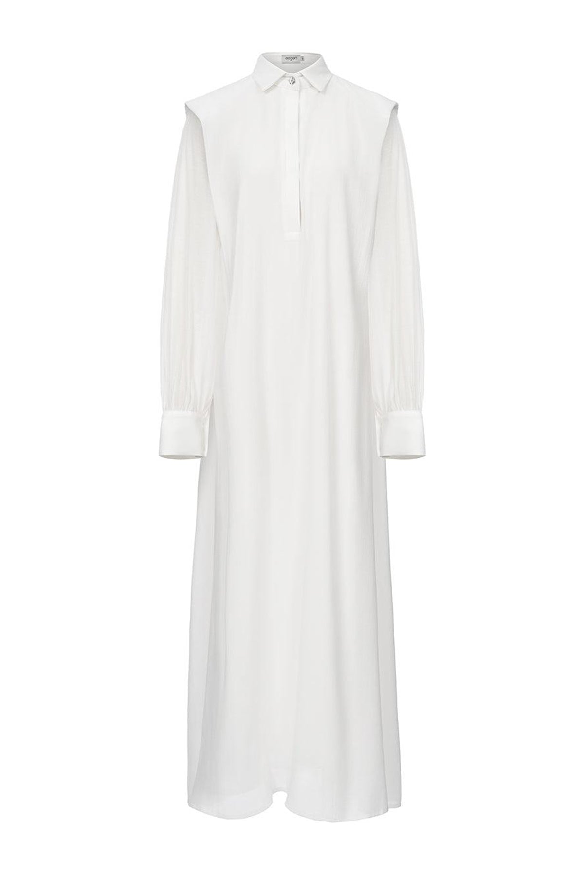 Ophelia Peplum Cuff Sleeved Crinkle Chiffon Ankle Length Dress