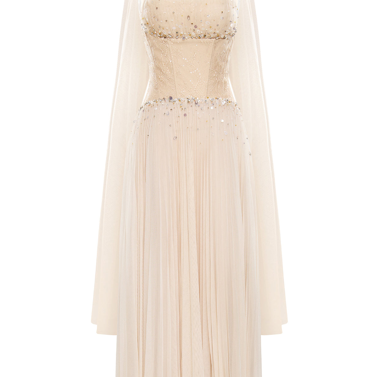 Serenya A-line Ruffled Chantilly Lace Midi Dress