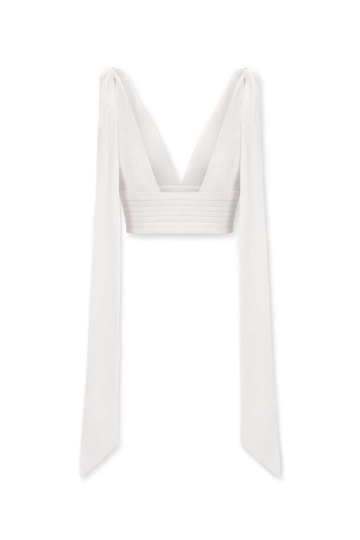 Caily Bodycon V-Neck Silk Chiffon Top