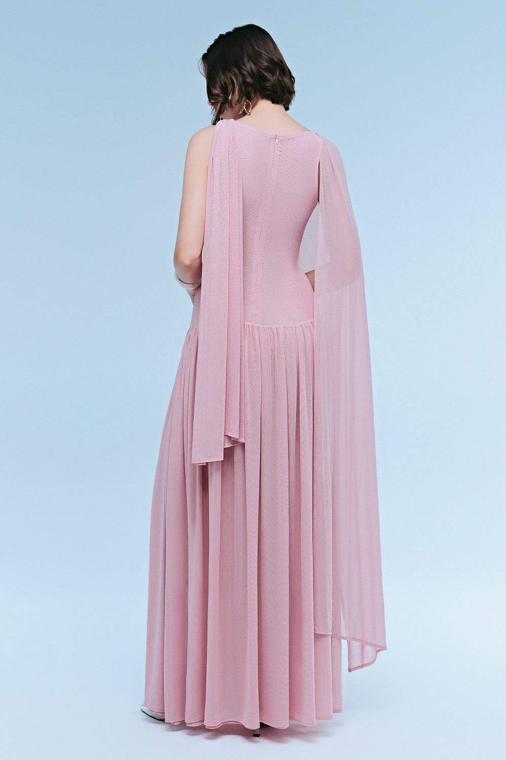 Dahlia Asymmetric Sleeve Maxi Dress