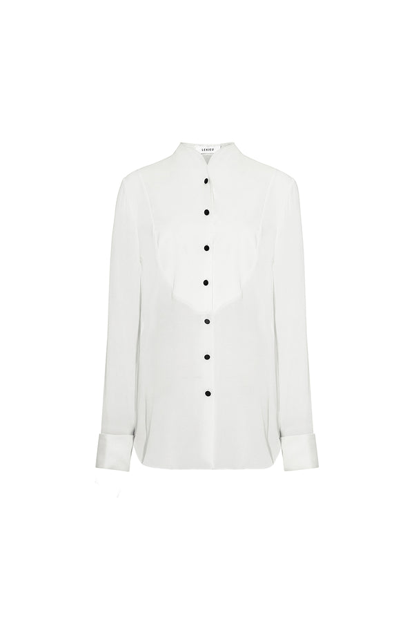 Toledo Straight Cuff Sleeved Crepe De Chine Shirt