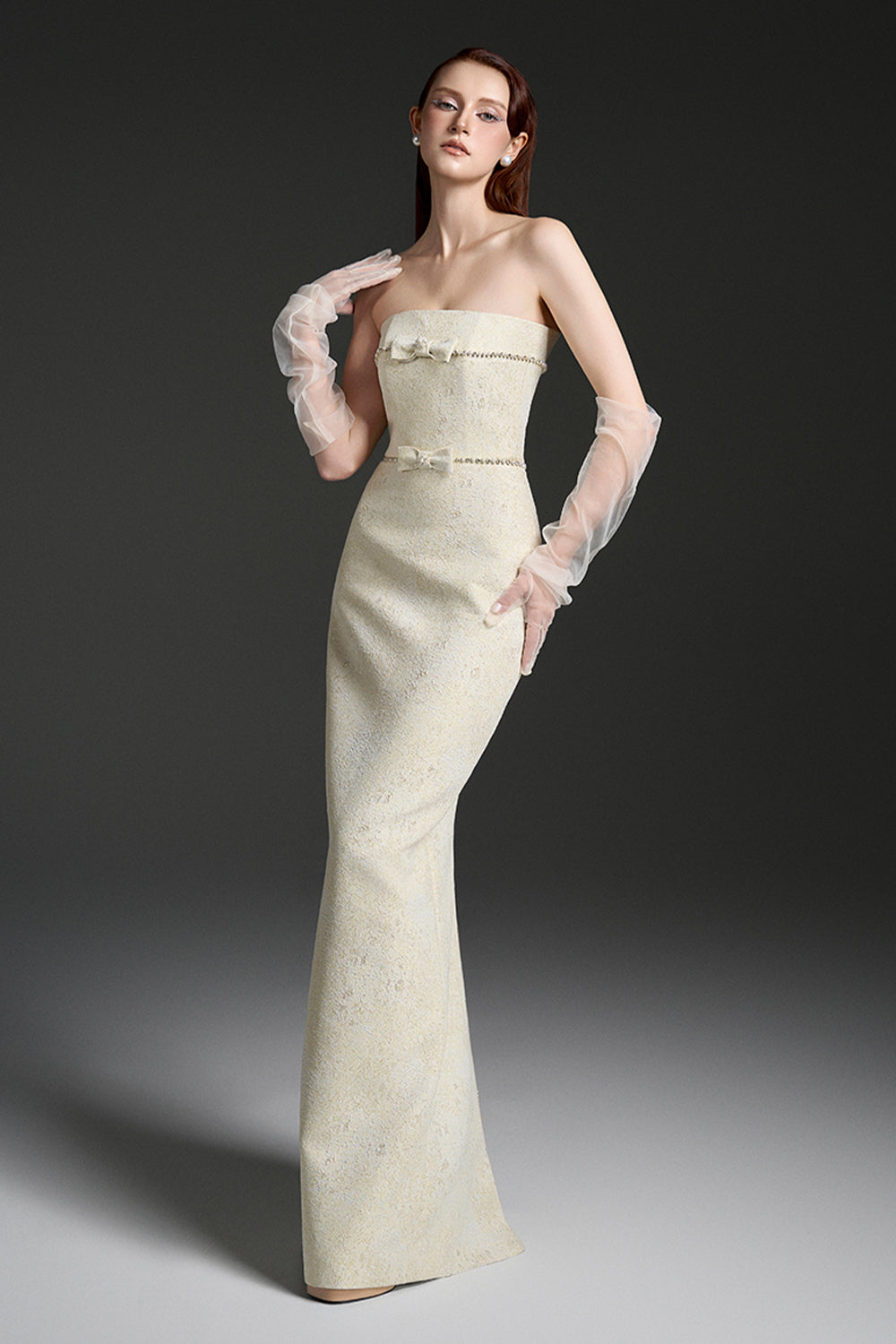 Perlavyn Brocade Maxi Dress