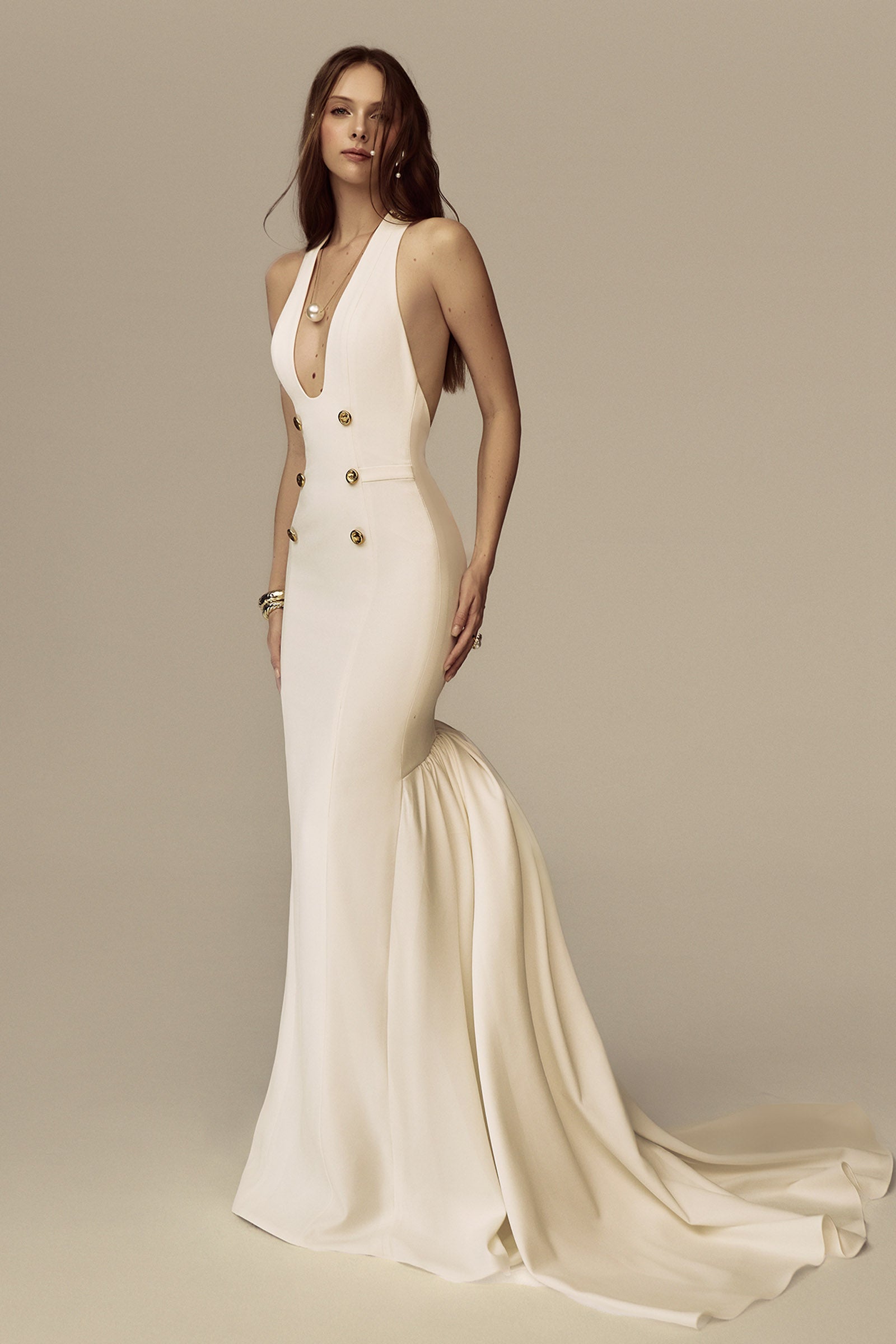 cream mermaid dress SHEIN BAE Women's Elegant Cream Satin Mermaid Dress, Backless Ruched Strapless Long Gown For Summer Dining,Parties,Cocktail,Prom,Formal Occasion&Bridesmaid