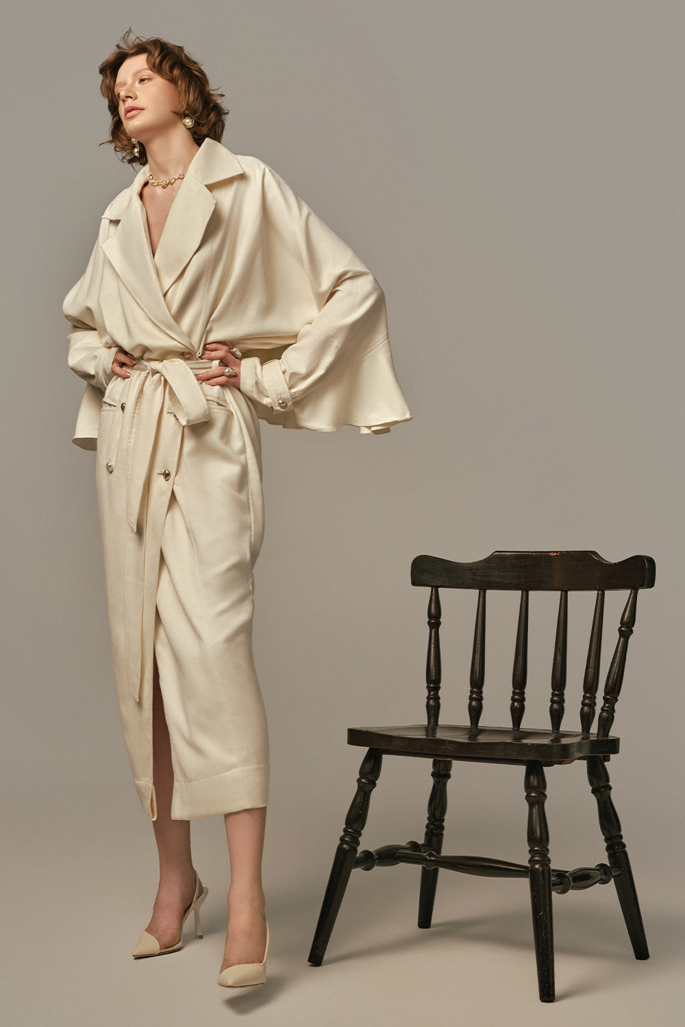 Aile Bell Sleeve Trench Coat