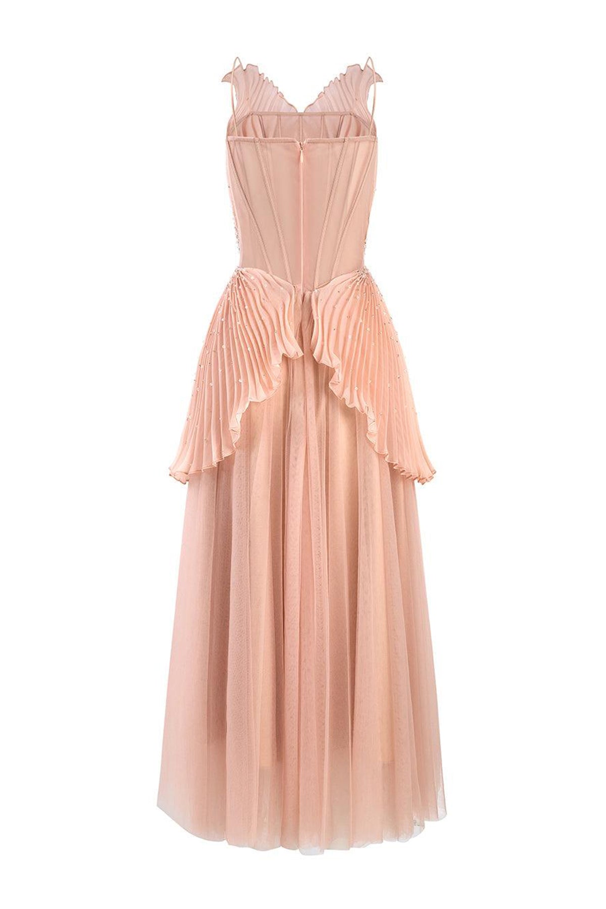 Seraphina A-line Pleated Organza Voile Midi Dress