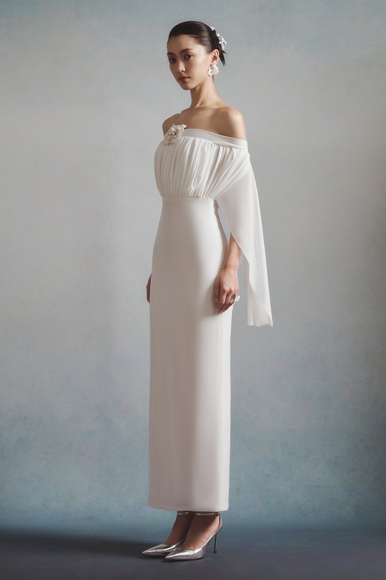 Brume Cape Sleeve Midi Dress