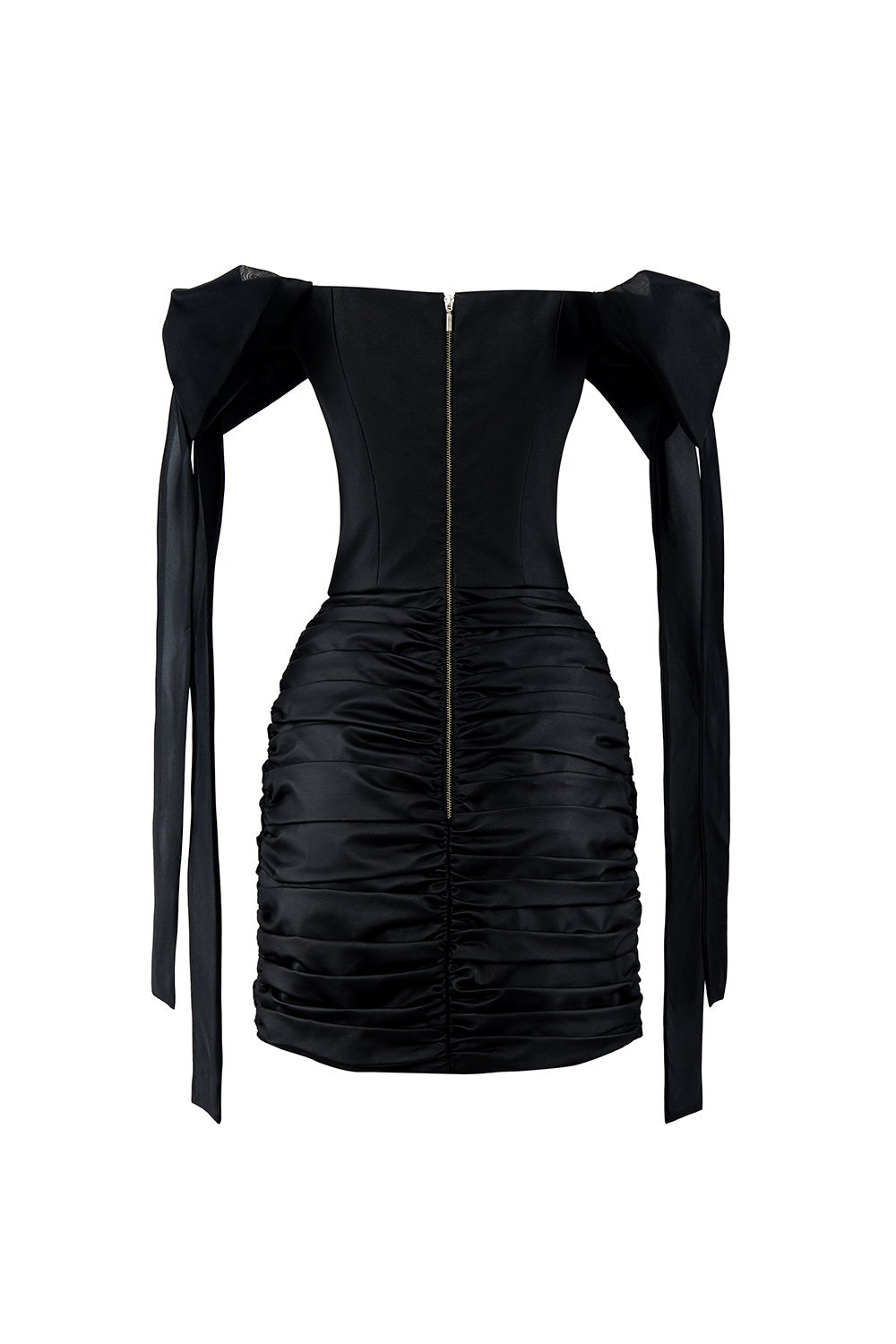 Eclatara A-line Pleated Leather Mini Dress