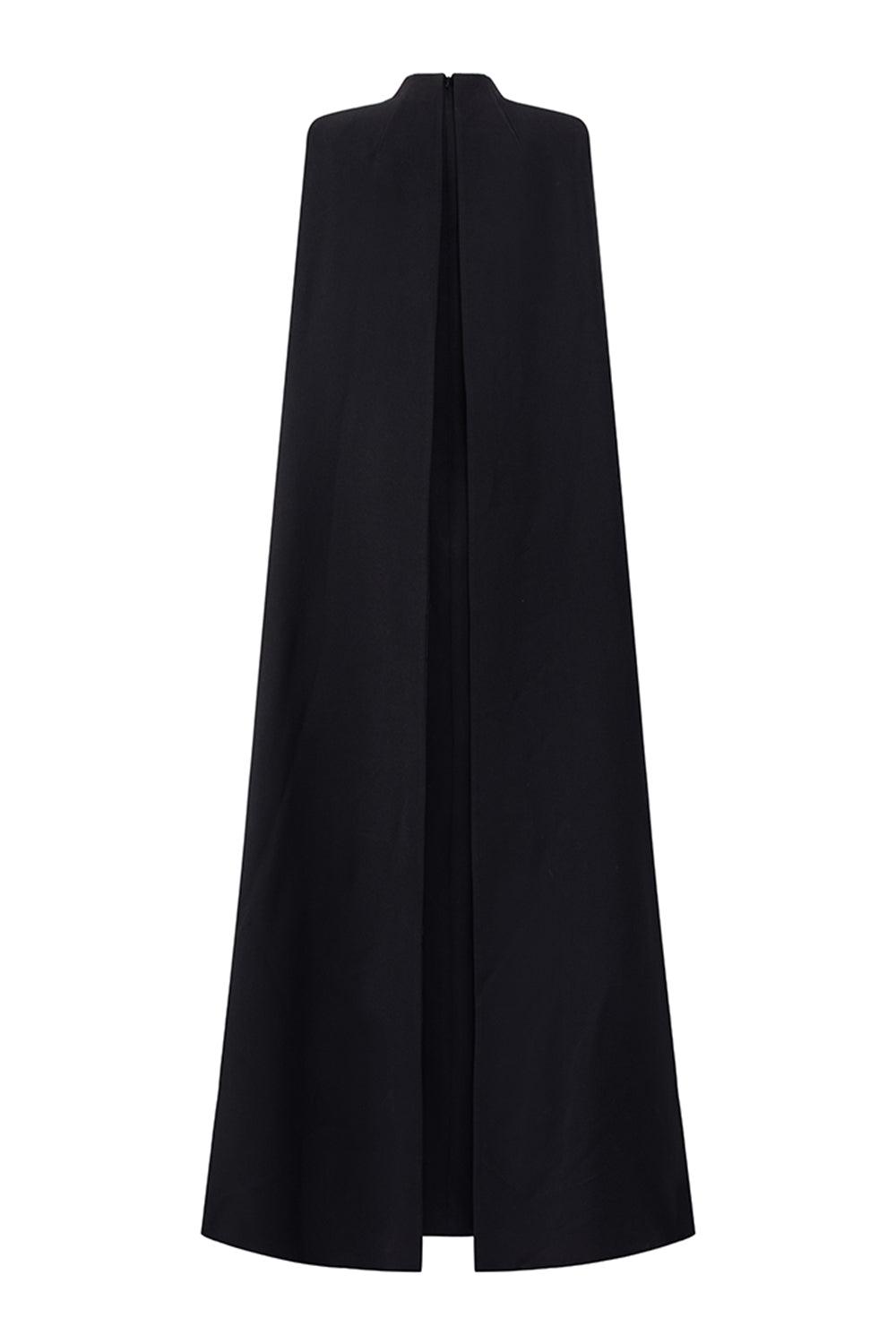 Jensen Straight Extended Flap Velvet Satin Floor Length Dress