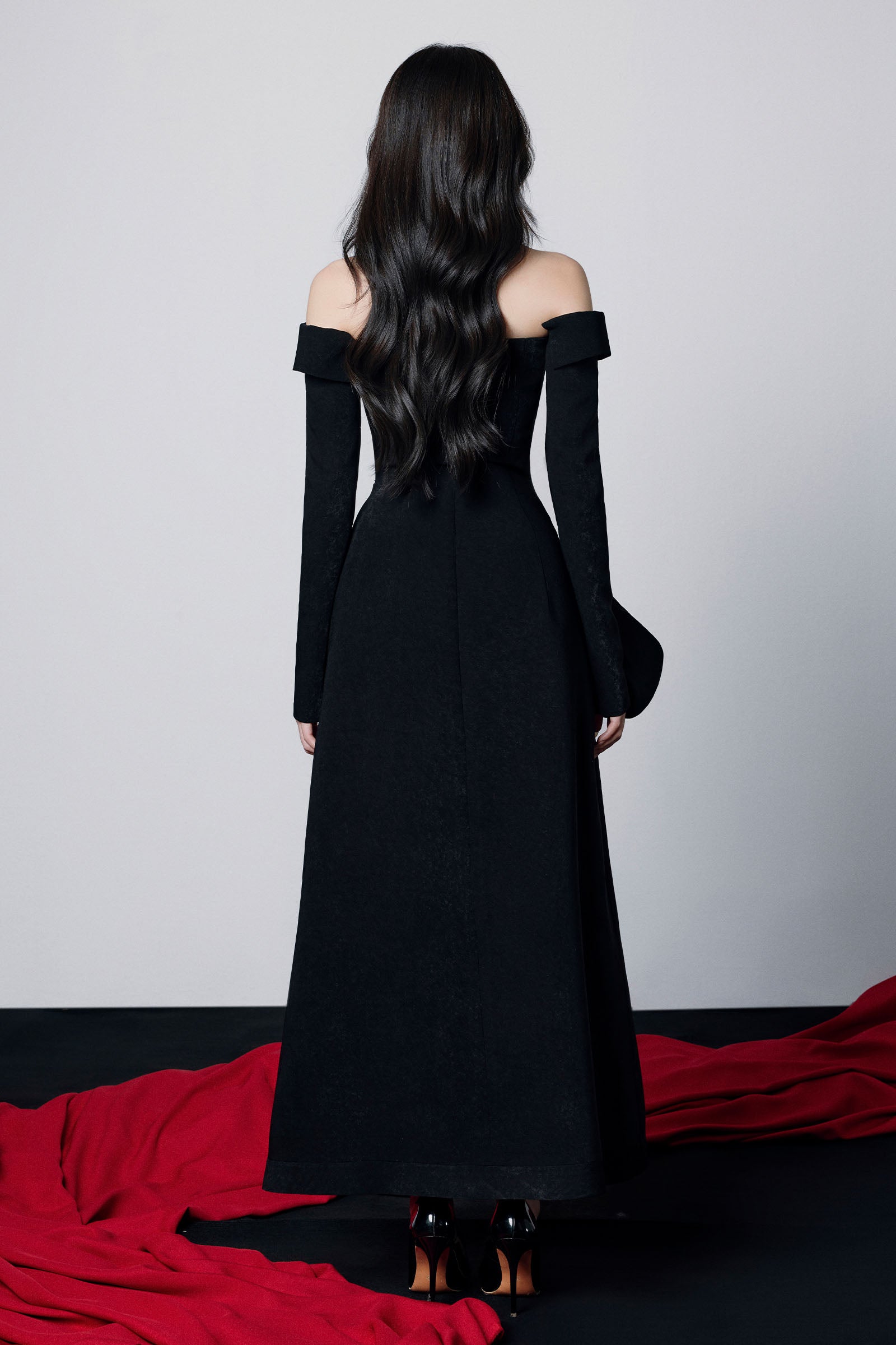 Teresa Off-Shoulder Draped Maxi Dress