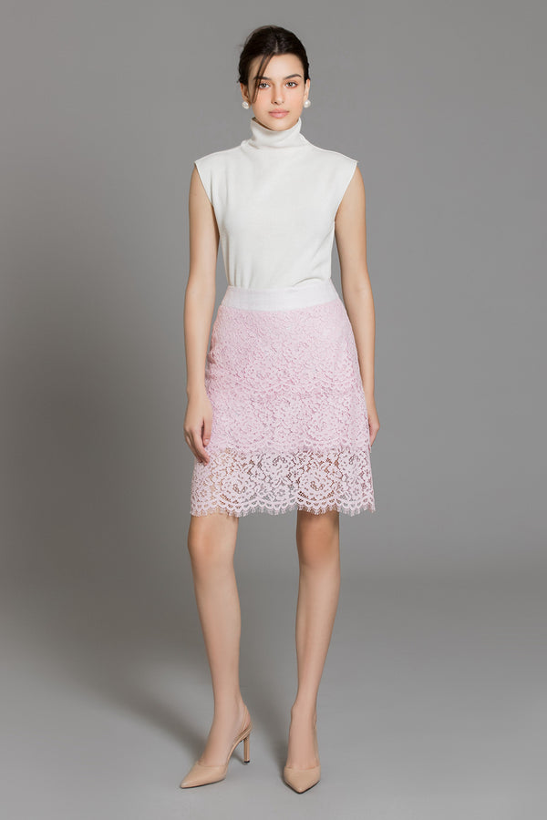 Lakelyn A-line High Waist Lace Mini Skirt