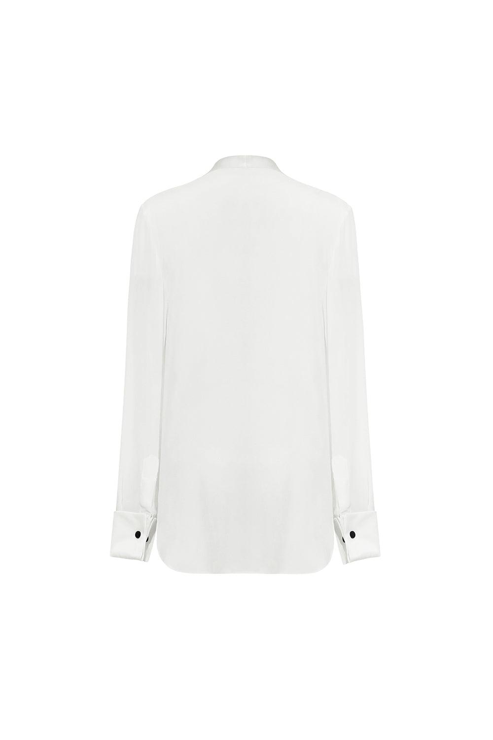 Toledo Straight Cuff Sleeved Crepe De Chine Shirt
