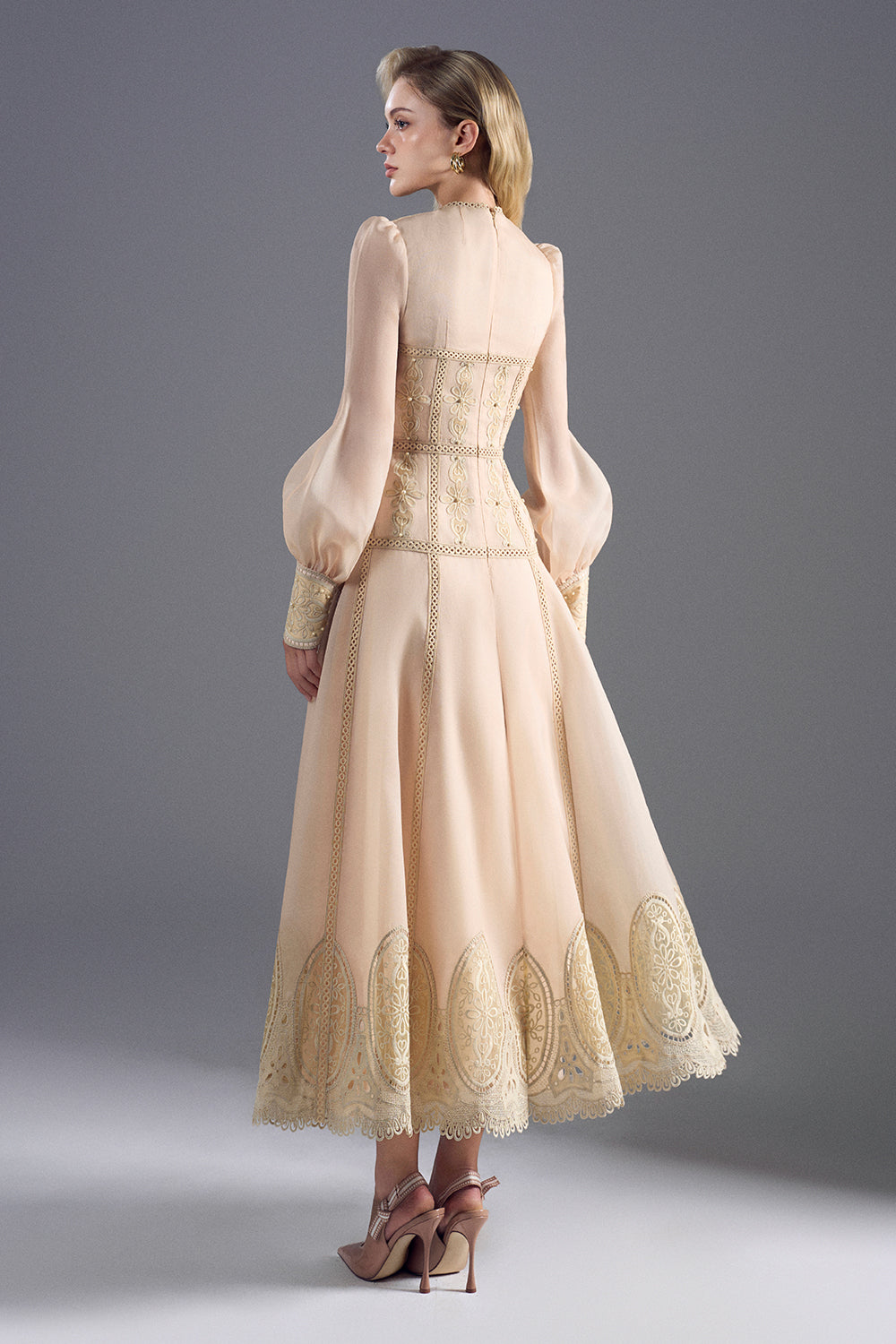 Serene Embroidery Midi Dress