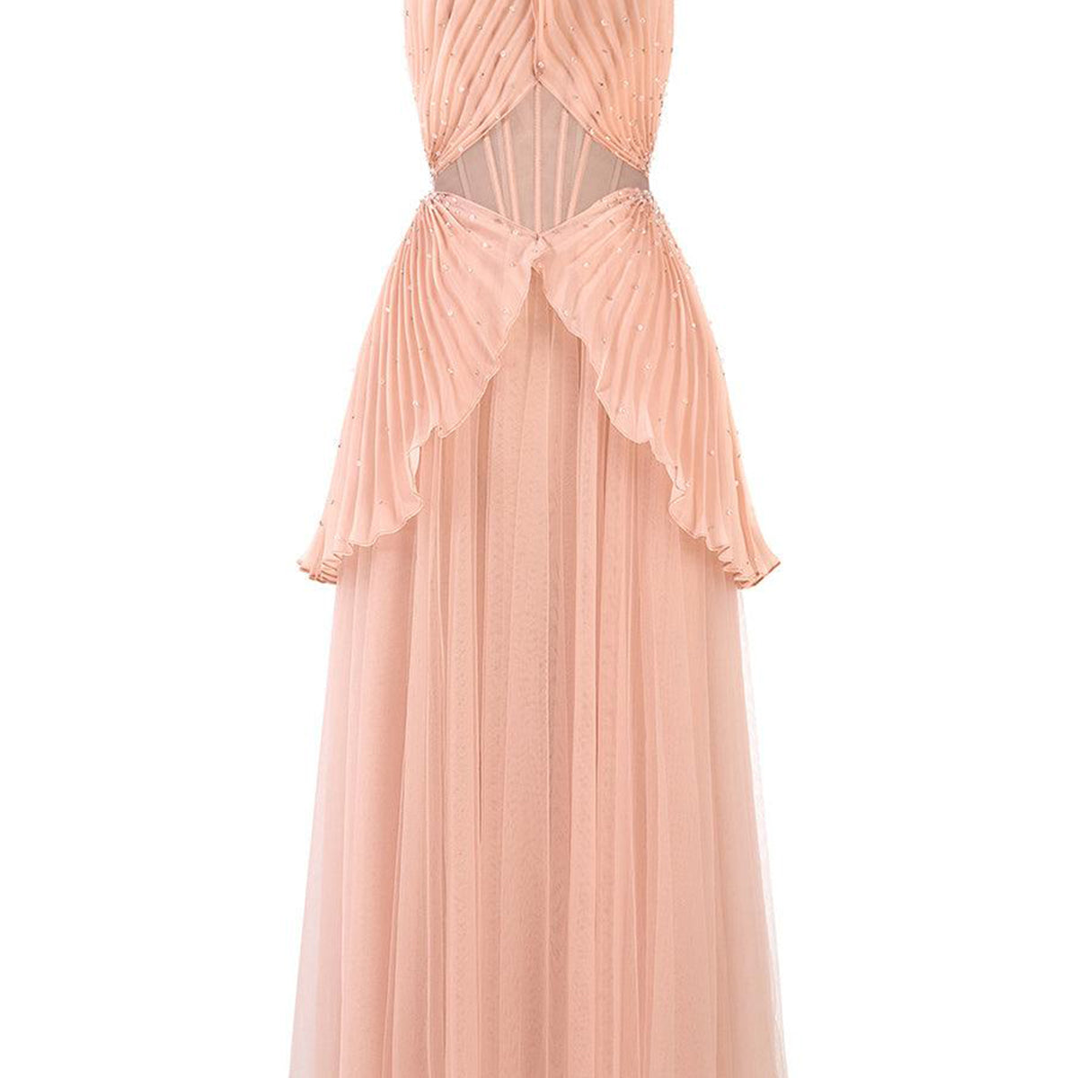 Seraphina A-line Pleated Organza Voile Midi Dress