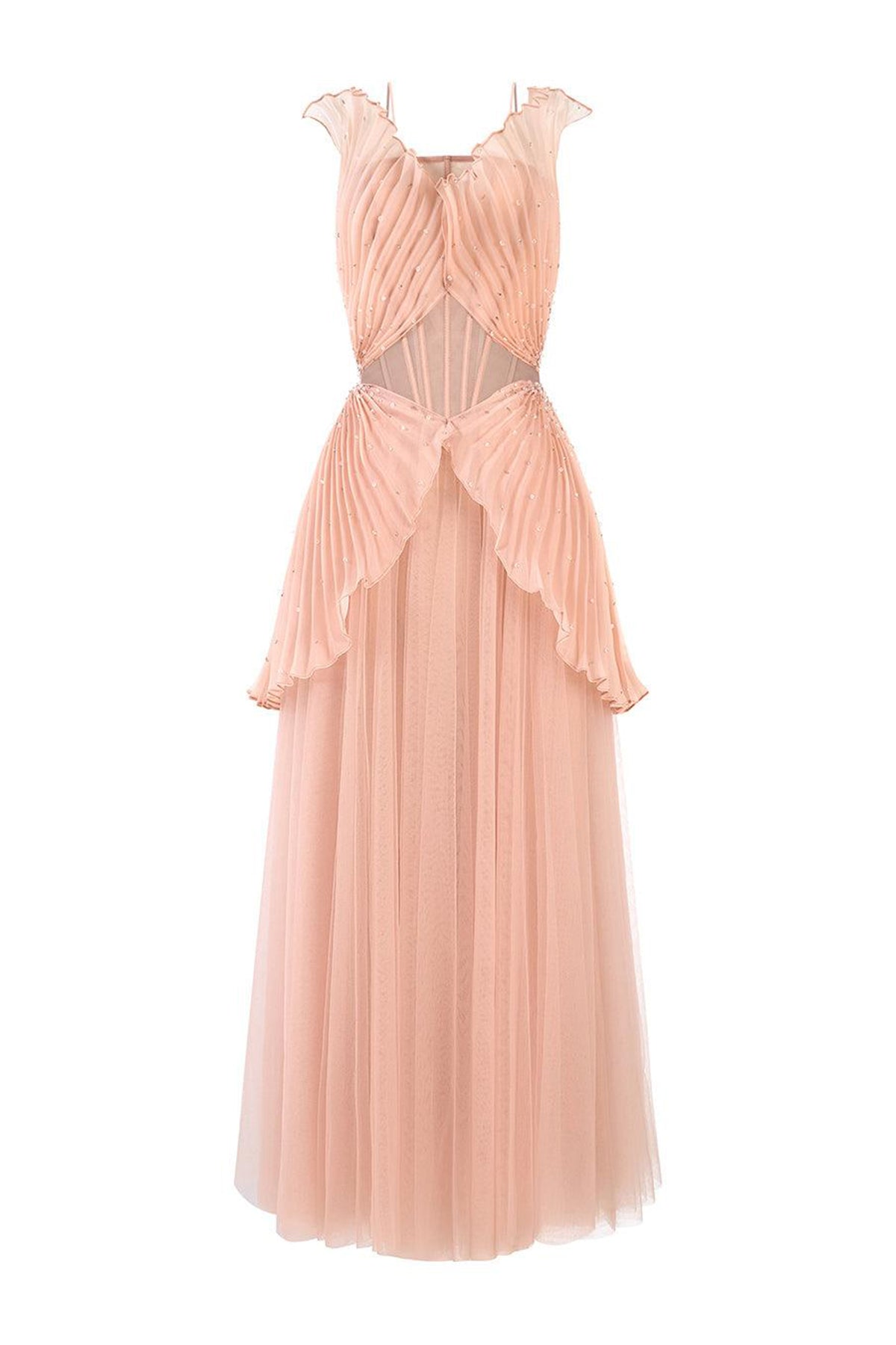 Seraphina A-line Pleated Organza Voile Midi Dress