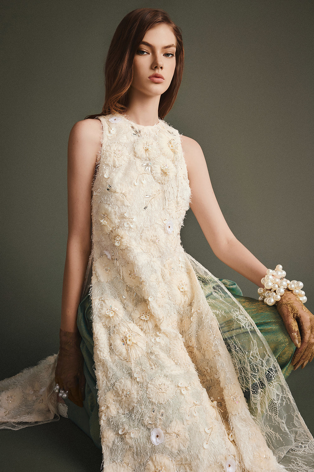 Lamé Applique Ao Dai Set
