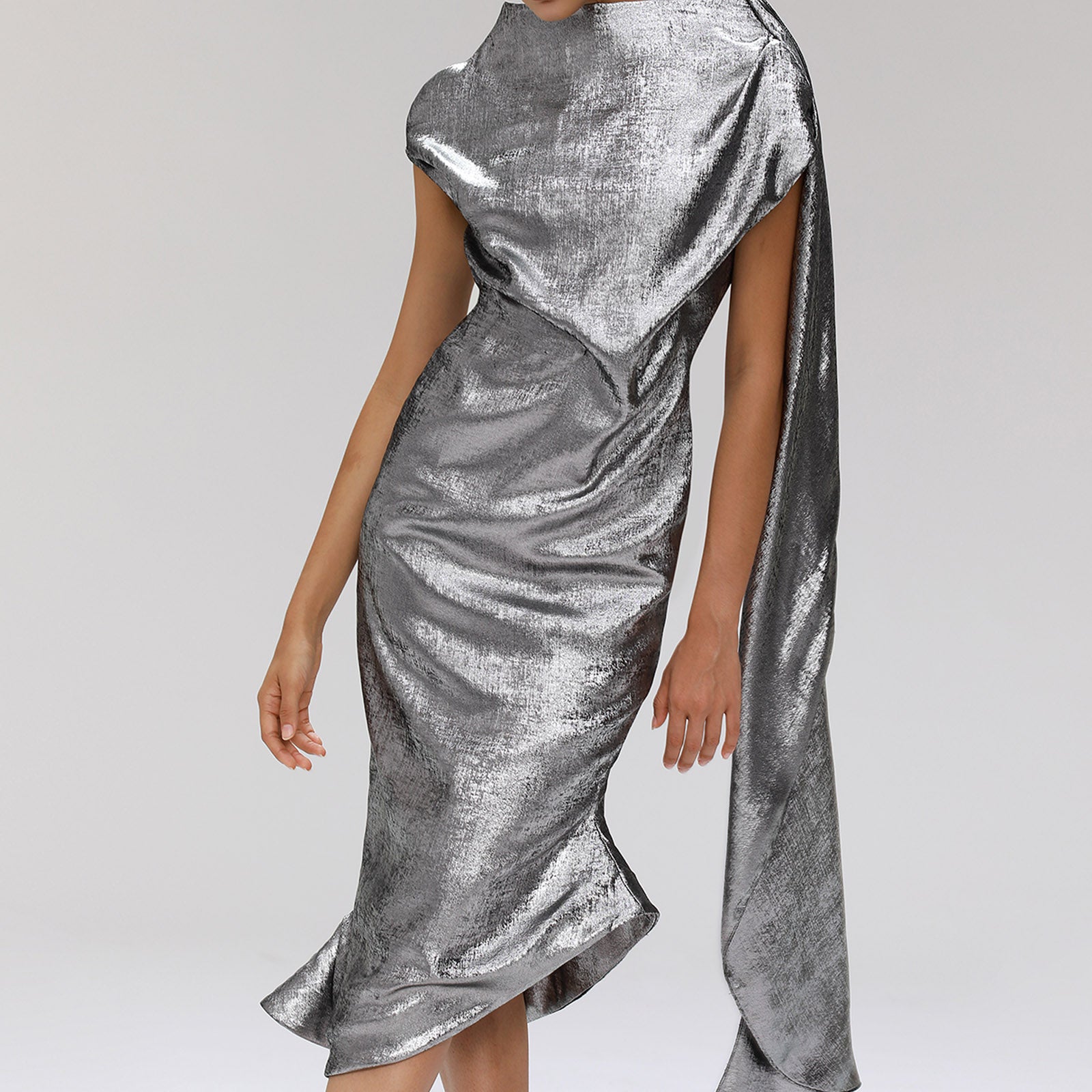 Selenophile Draped Midi Dress