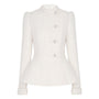 Blanche Peplum Long Sleeved Tweed Top