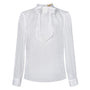 Lamarr Straight Bow Tie Polyester Silk Top