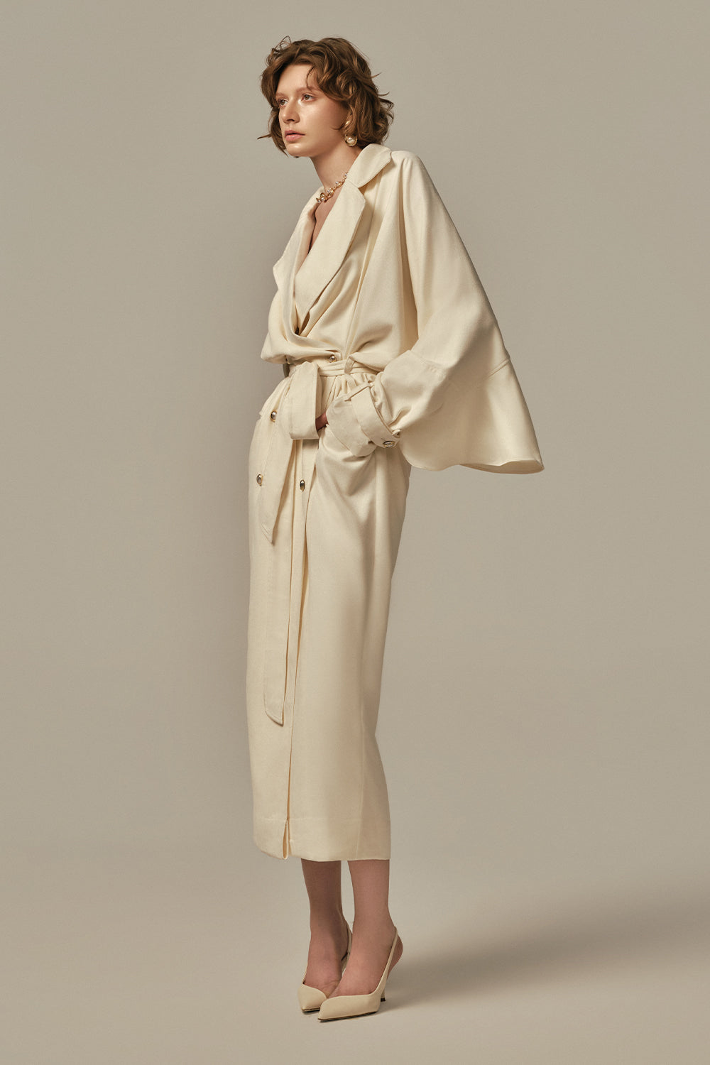 Aile Bell Sleeve Trench Coat