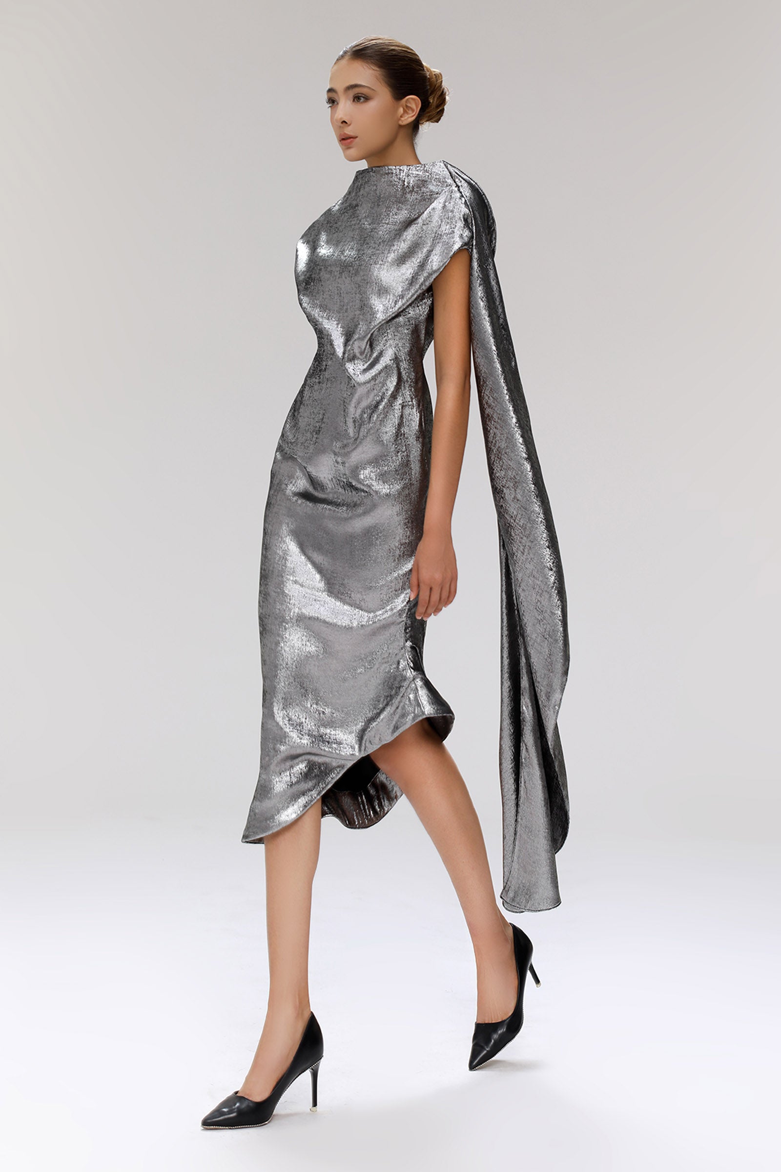 Selenophile Draped Midi Dress