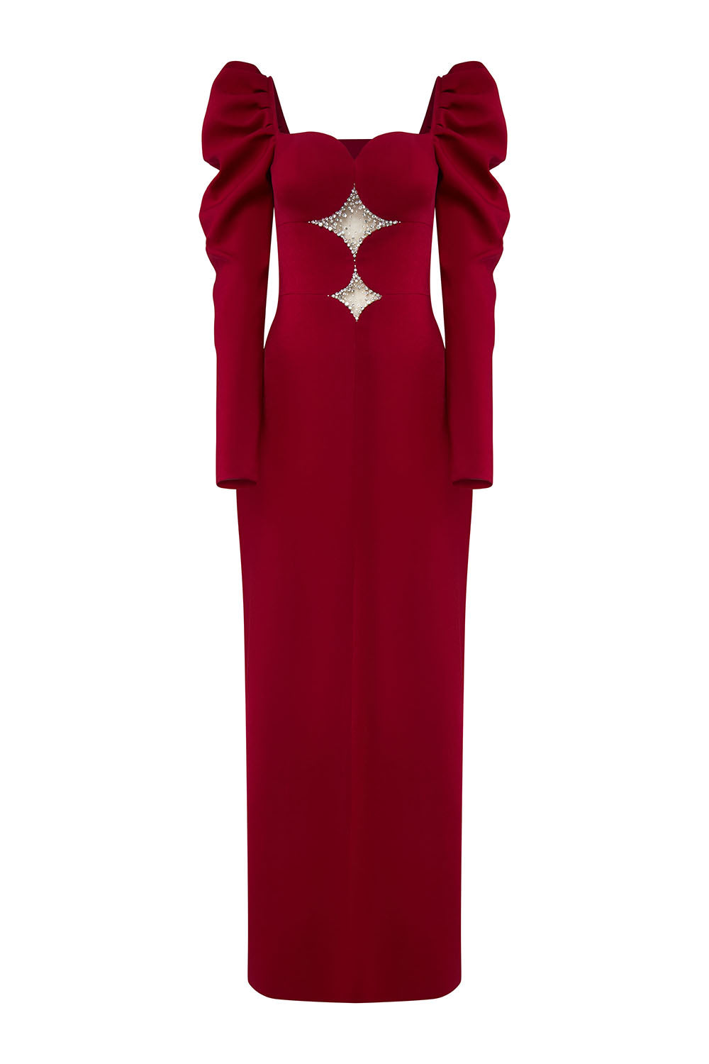 Lunessa Sheath Leg Of Mutton Sleeved Polyester Ankle Length Dress