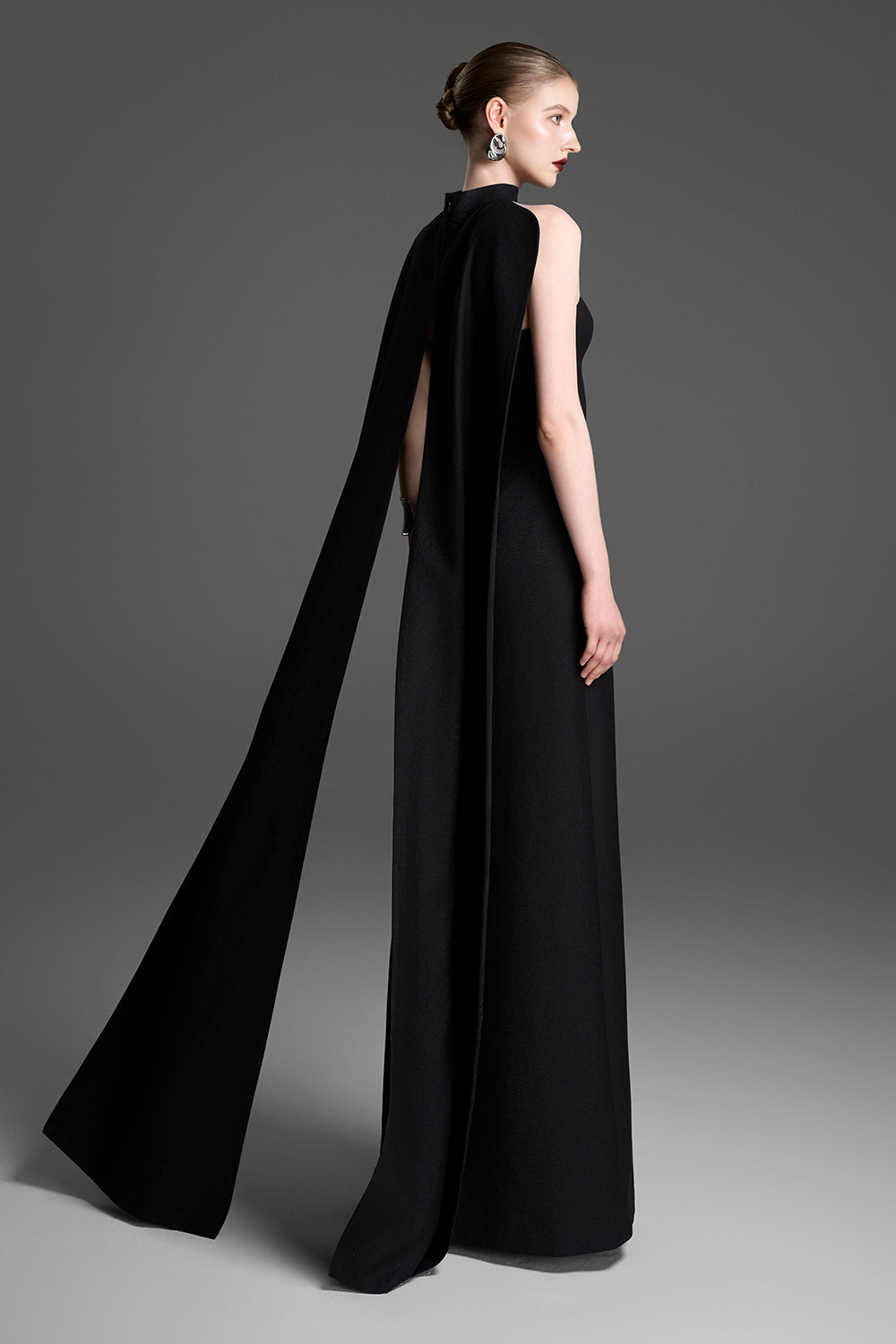 Petra Straight Across Synthetic Silk Maxi Dress