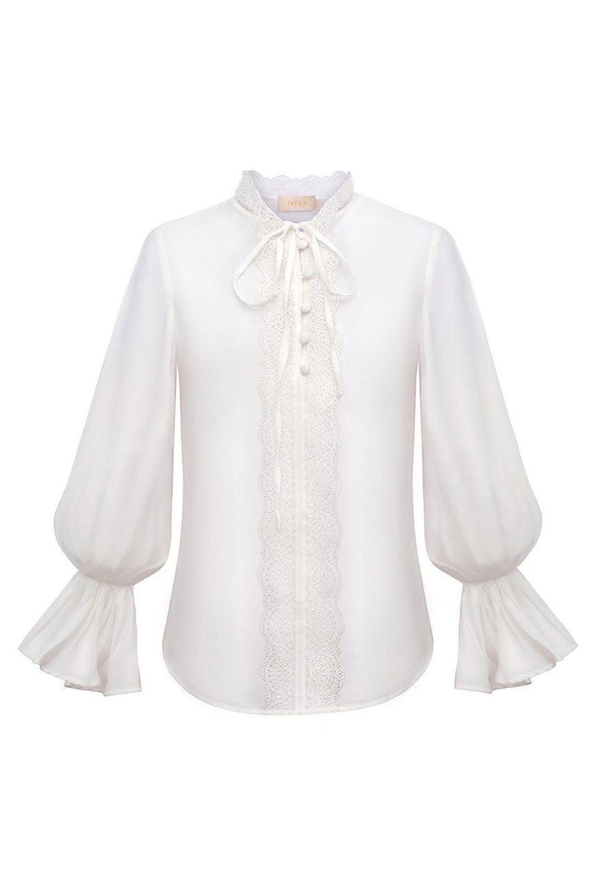 Juliette Straight Poet Sleeved Polyester Silky Linen Shirt