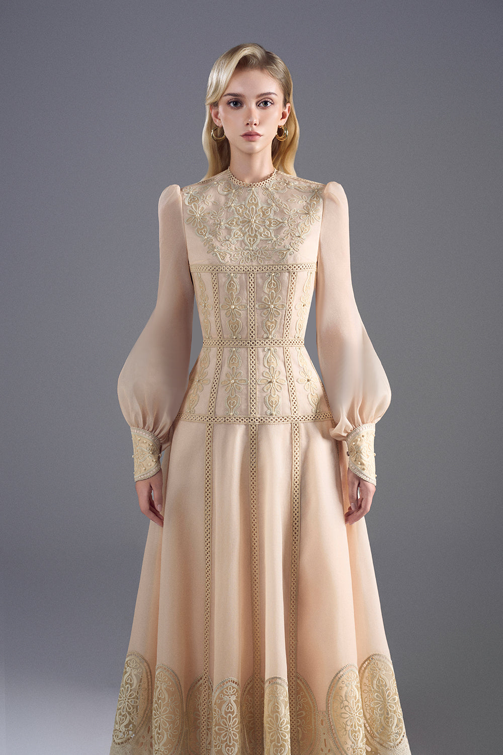 Serene Embroidery Midi Dress