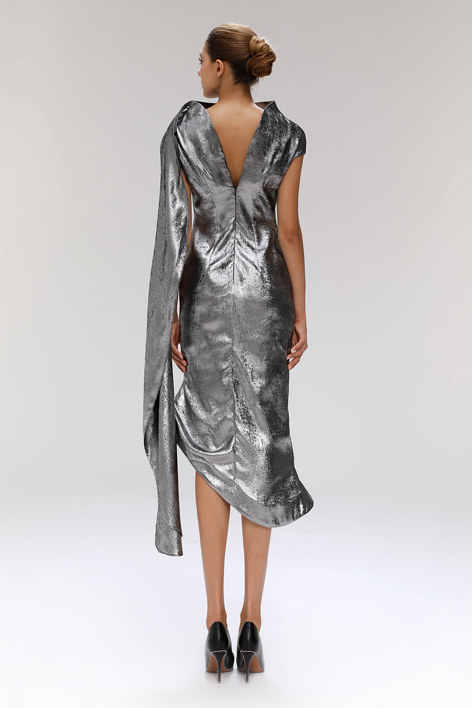 Selenophile Draped Midi Dress