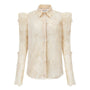 Butterfly Reverie Straight Leg Of Mutton Sleeved Tulle Shirt