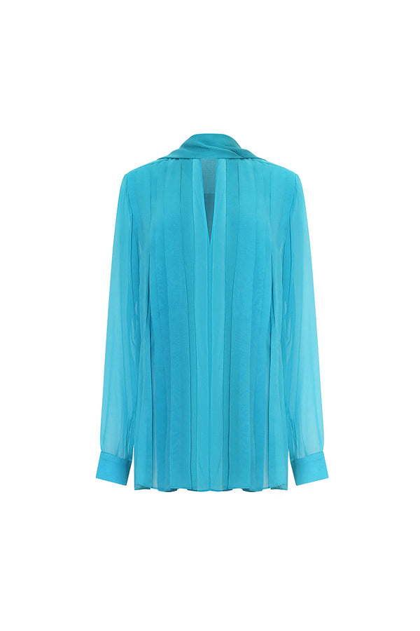 Dawlish Straight Scarf Neck Crepe De Chine Top