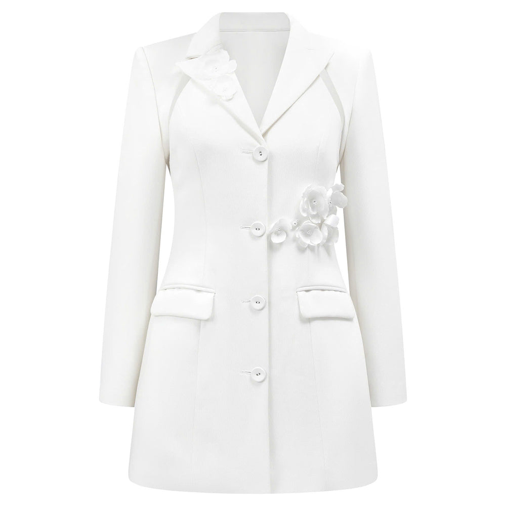 Oval A-line V-Neck Cotton Blend Mini Dress