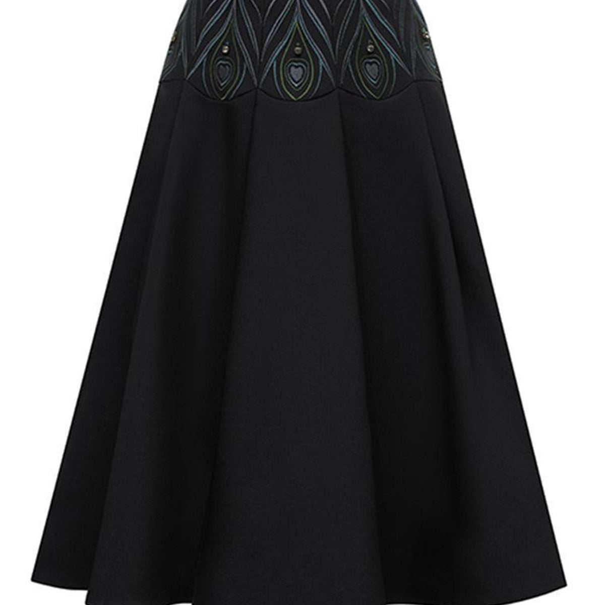 Juliette A-line Back Zipper Polycotton Midi Skirt