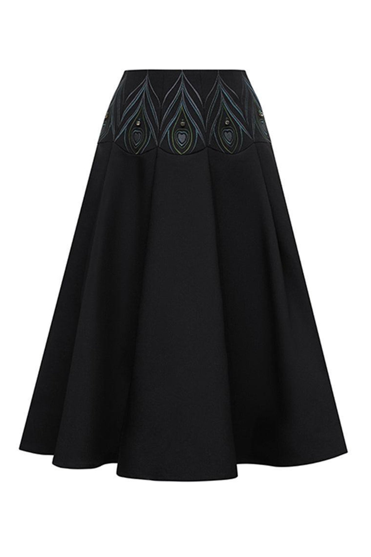 Juliette A-line Back Zipper Polycotton Midi Skirt